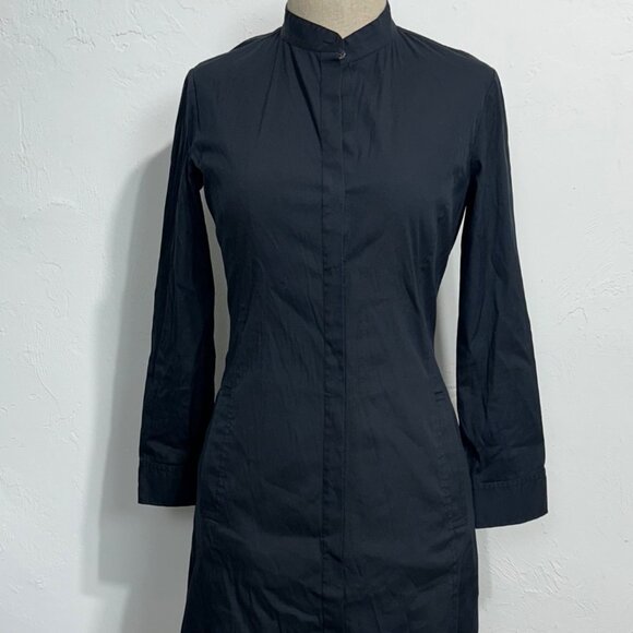 Theory Women's SZ 4 Black Button-Up Long Shirt Dress - Picture 8 of 8